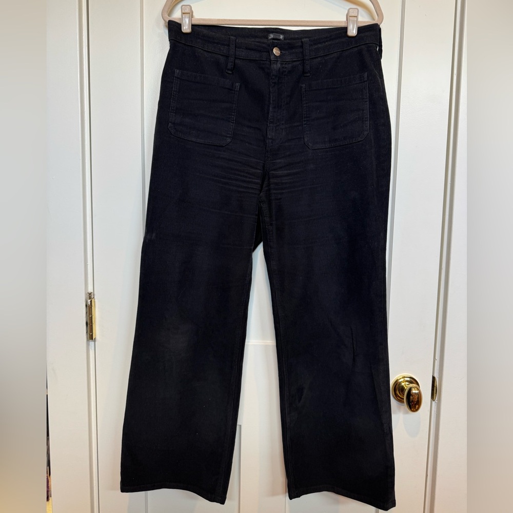 J. Crew Slim Wide Leg Cords in Black